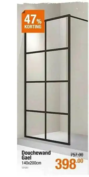 Cevo Douchewand Gael 140x200cm 47% Korting aanbieding