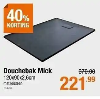 Cevo Douchebak Mick 120x90x2,6cm 40% Korting aanbieding
