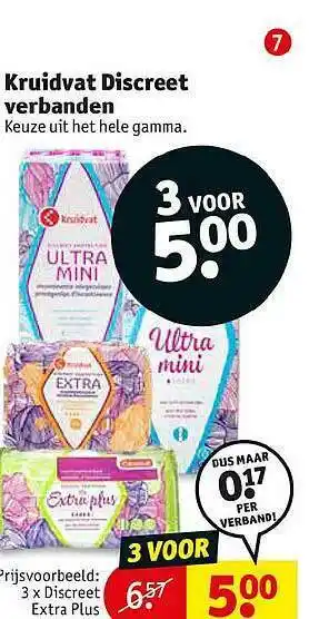 Kruidvat Kruidvat Discreet Verbanden aanbieding