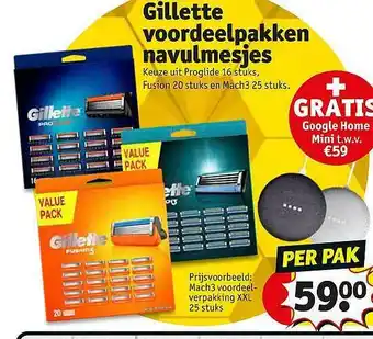 Kruidvat Gillette Voordeelpakken Navulmesjes aanbieding