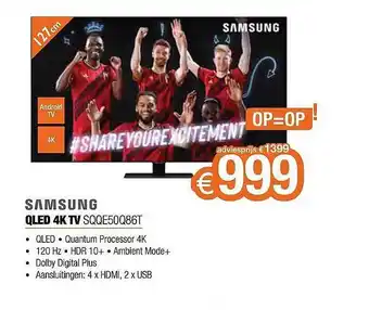 Expert Samsung Qled 4k Tv Sqqe50q86t aanbieding