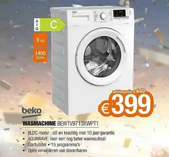 Expert Beko Wasmachine Bewtv9713xwpt1 aanbieding