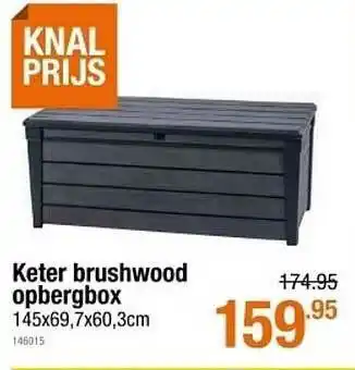 Cevo Keter Brushwood Opbergbox 145x69,7x60,3 Cm aanbieding