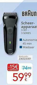 Eldi Braun Scheerapparaat 3 301 - 3 Series aanbieding