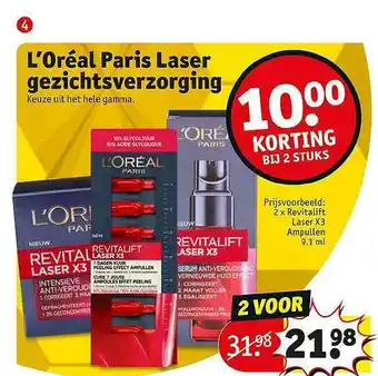 Kruidvat L'oreal Paris Laser Gezichtsverzorging 9.1 ml aanbieding