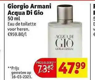 Kruidvat Giorgio Armani Acqua Di Gio 50 Ml aanbieding