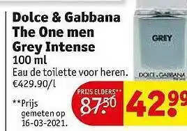 Kruidvat Dolce & Gabbana The One Men Grey Intense 100 Ml aanbieding