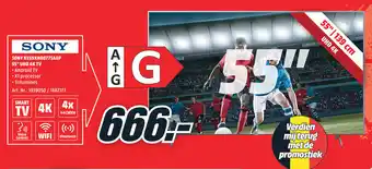 MediaMarkt SONY KE55XH8077SAEP 55" UHD 4K TV aanbieding