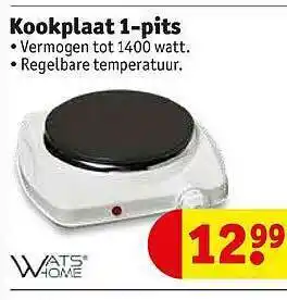 Kookplaat 1-pits Watshome
