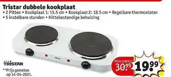 Kruidvat Tristar Dubbele Kookplaat aanbieding