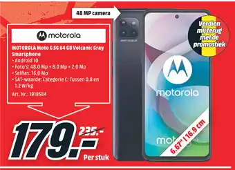 MediaMarkt Motorola Moto G 5G 64GB Volcanic Gray Smartphone aanbieding