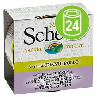 24x70g in Bouillon Tonijn met Sardines Schesir Kattenvoer