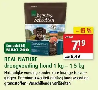 Maxi Zoo Real nature droogvoeding hond aanbieding