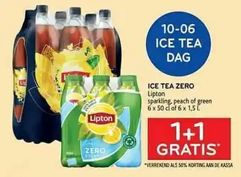 Alvo Ice tea zero lipton 1+1 gratis aanbieding