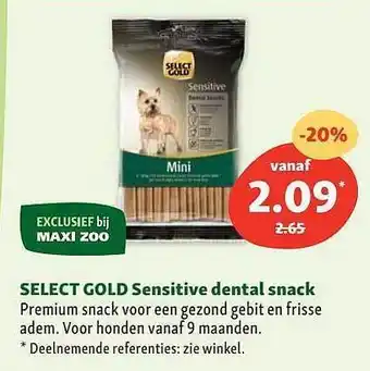 Select Gold Sensitive Dental Snack