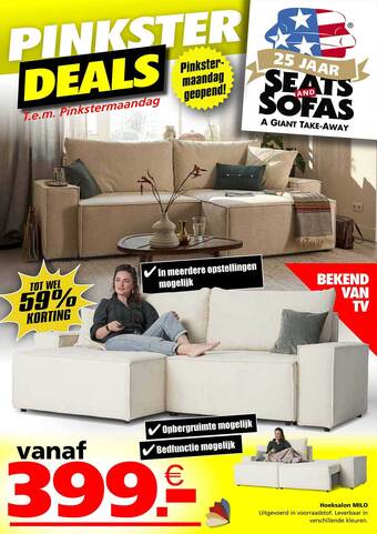 Seats and Sofas Hoeksalon Milo aanbieding