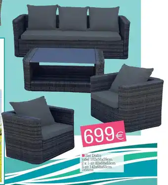 Yess Set Dalia tafel 102x56x39cm 10049356 aanbieding