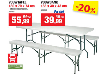 Hubo "HUBO" Vouwtafel 180 x 70 x 74cm aanbieding