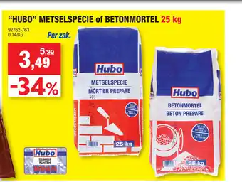 Hubo ''HUBO" Metselspecie of Betonmortel 25kg aanbieding