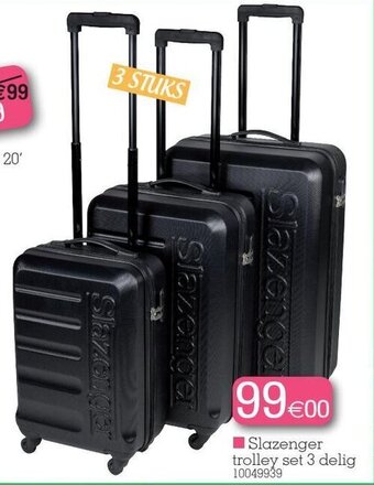 Yess Slazenger trolley set 3 delig 10049939 aanbieding