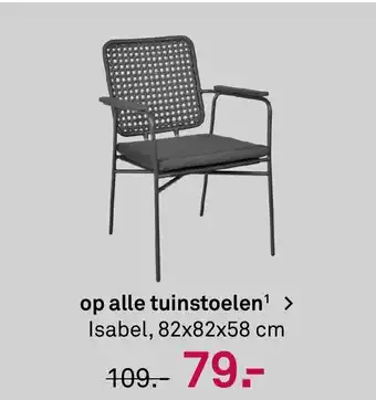 op alle tuinstoelen Isabel