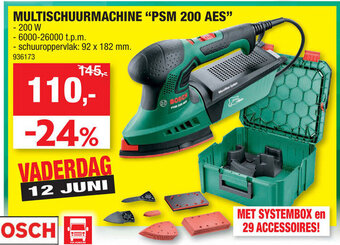 Hubo Bosch Multischuurmachine "PSM 200 AES" aanbieding