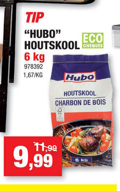 Hubo "HUBO" Houtskool 6kg aanbieding