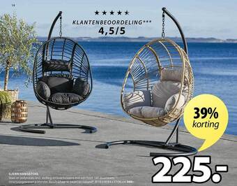 Jysk Gjern Hangstoel aanbieding