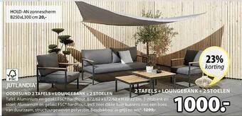 Jysk Oddesund 2 Tafels, Loungebank, 2 Stoelen aanbieding