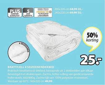 Jysk Brattfjell 4 Seizoenendekbed aanbieding