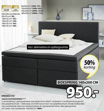 Jysk Gold C50 Boxspring aanbieding