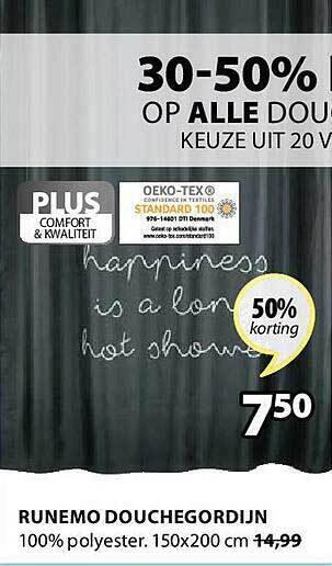Jysk Runemo Douchegordijn aanbieding