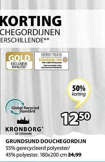 Jysk Grundsund Douchegordijn aanbieding
