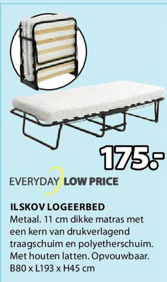 Jysk Ilskov Logeerbed B80 x L193 x H45 cm aanbieding