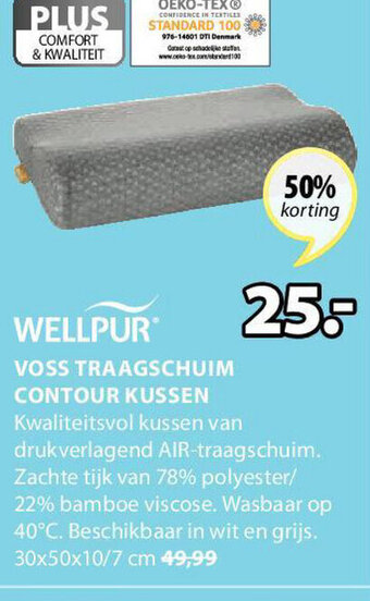Jysk Wellpur Voss Traagschuim Contour Kussen aanbieding