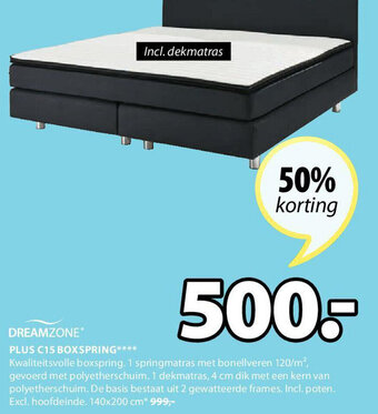 Jysk Dreamzone Plus C15 BoxSpring aanbieding