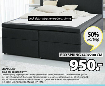 Jysk Dreamzone Gold C50 Boxspring aanbieding