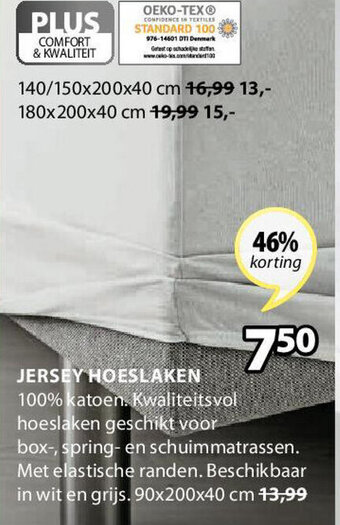 Jysk Jersey Hoeslaken aanbieding