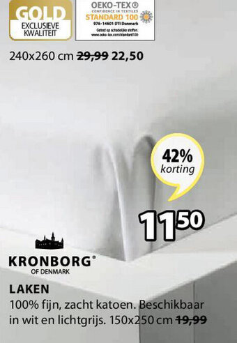 Jysk Kronborg Laken aanbieding