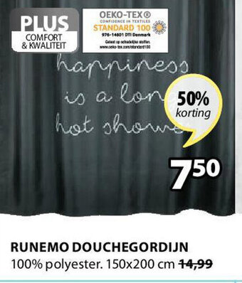 Jysk Runemo Douchegordijn aanbieding