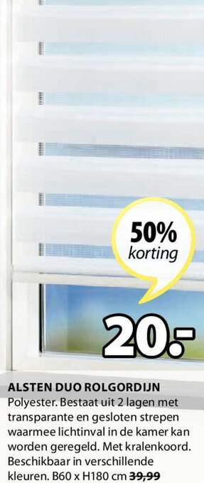 Jysk Alsten Duo Rolgordijn aanbieding