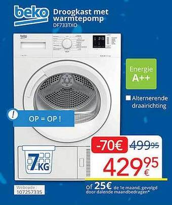 Eldi Beko Droogkast Met Warmtepomp aanbieding