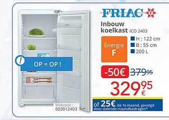 Eldi Friac Inbouw Koelkast aanbieding
