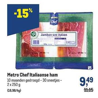 Makro Metro Chef Italiaanse Ham aanbieding