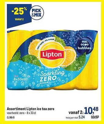 Makro Assortiment Lipton Ice Tea Zero aanbieding