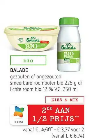 Spar Balade Gazouten Of Ongezouten Smeerbare Roomboter Bio 225 G Of Lichte Room Bio aanbieding