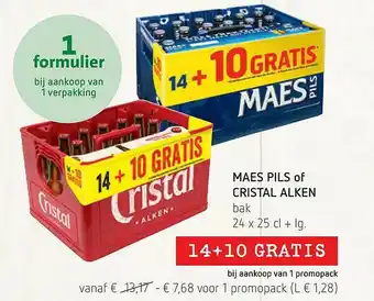 Spar Maes Pils Of Cristal Alken Bak aanbieding