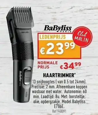 Haartrimmer babyliss e786e