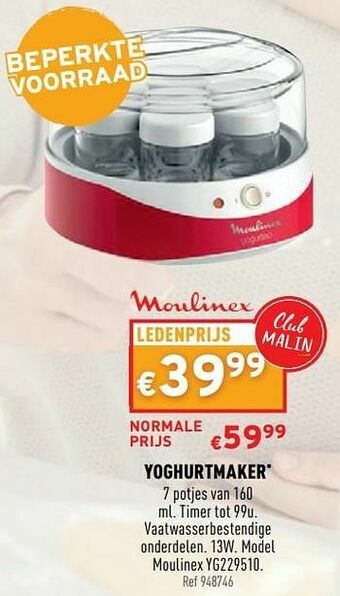 Yoghurtmaker moulinex yg229510
