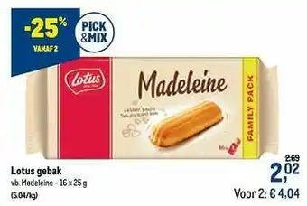Makro Lotus gebak madeleine aanbieding